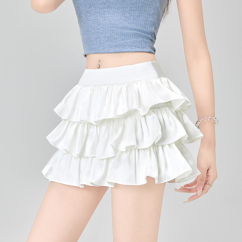 Summer High Waist and Thin Pure Desire Spice Girl A Word Tutu Skirt Anti-light Shorts Culottes