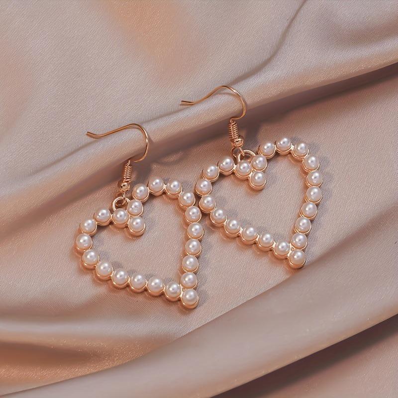 Bohemian Heart Pearl Earrings - Stylish Accessories for Women