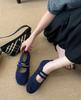 Retro Mary Jane shoes women's 2025 new Korean version comfortable simple versatile Velcro flat single shoes women's shoes