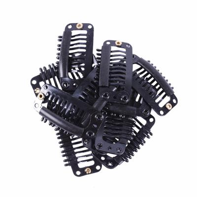 1000 adet/torba 3,2 cm Klipsler 9 Dişli Snap-Comb Peruk Klipsleri Kauçuklu Saç Uzatma Peruklar Bant Saç Parçası DIY Klipsler İçin