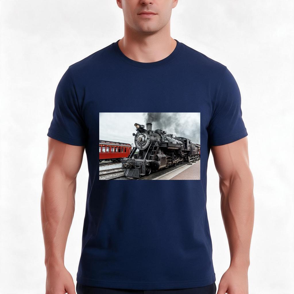 Strasburg Locomotive Tshirt Summer Casual Cotton Tee Oversized Streetwear Tops Vintage Graphic Print Loose Fit Short Sleeve