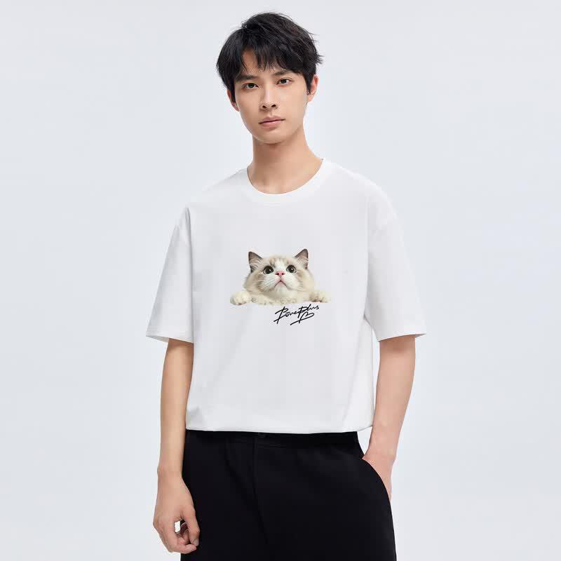 FivePlus Summer Cat Print Couple T-Shirt