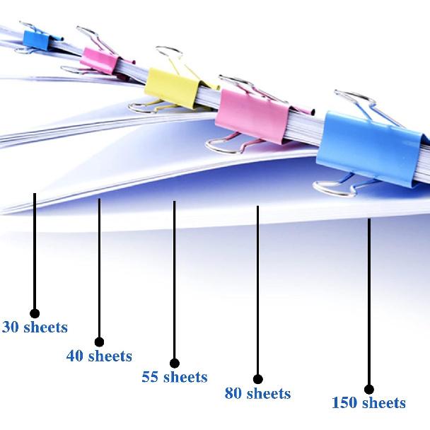 OWLKELA 100 Pcs Colored Binder Clips, Paper Clamps, Paper Binder Clip, Assorted Sizes, Metal Colorful Binder Clips, Ideal for Office, Home and School