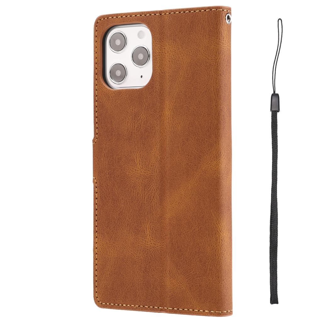 Applicable to iPhone17 mobile phone leather case, Samsung S26 card mobile phone case, skin matte wallet case 16E solid color