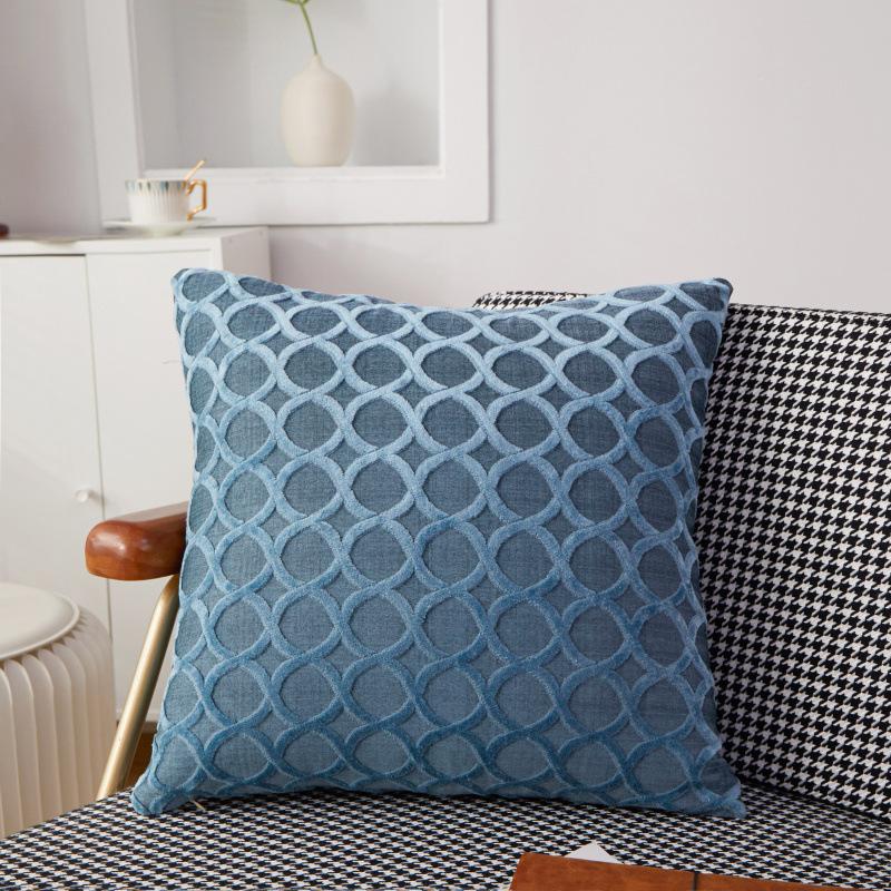 Distribuție Pernă de Spate pentru Sofaua cu Fermoar din Catifea Tăiată, Dimensiune 45x45, Pernă cu Miez, Mobilier de Casă Second-hand