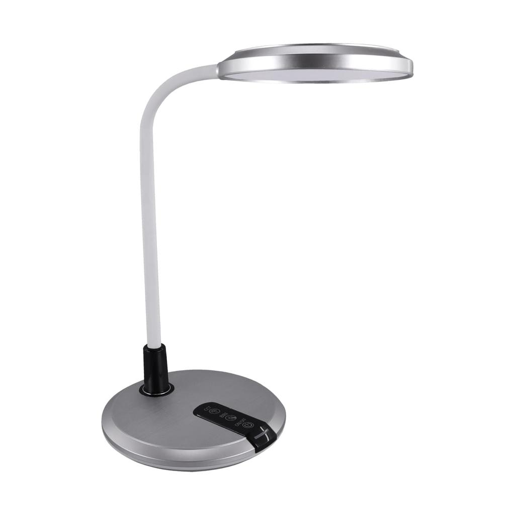 Lampka biurkowa LED 6,5W z regulacją światła barwy i włącznikiem dotykowym srebrna PLATON Ideus 04228
