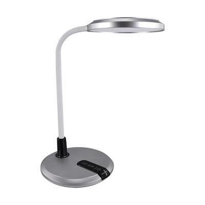 Lampka Biurkowa LED 6,5W Z Regulacją Światła Barwy I Włącznikiem Dotykowym Srebrna PLATON Ideus 04228