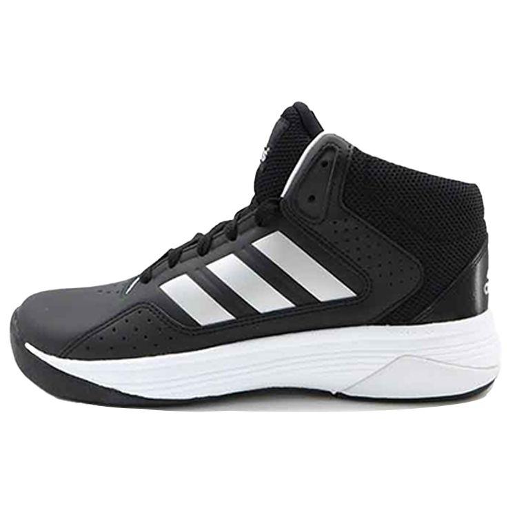 Adidas Cloudfoam Thick Sole Synthetic Leather Wear-Resistant Non-Slip Mid-Top Marathon Running Shoes Men sneakers Black AQ1362