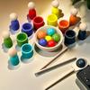 Montessori Wooden Color Sorting Bead & Cup Toy for Early Education
