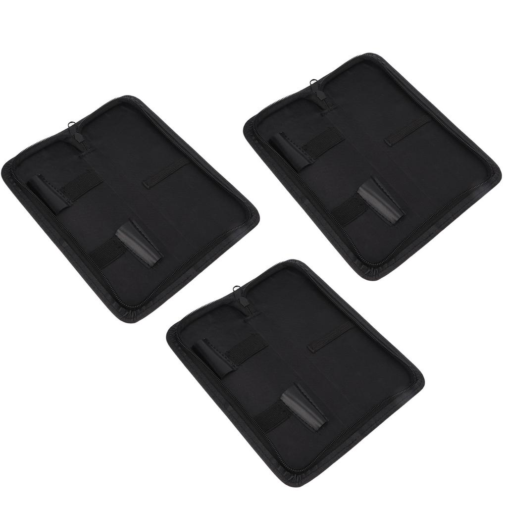 3pcs Scissors Holder Pouch Large Capacity Lightweight Portable Black Scissors Bag for Salon Barber Stores