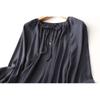 Foreign Trade Original Order French Style Elegance Tie-Neck Flared Sleeves Satin Chiffon Shirt Women's Spring and Summer Loose Pullover Acetate Tops