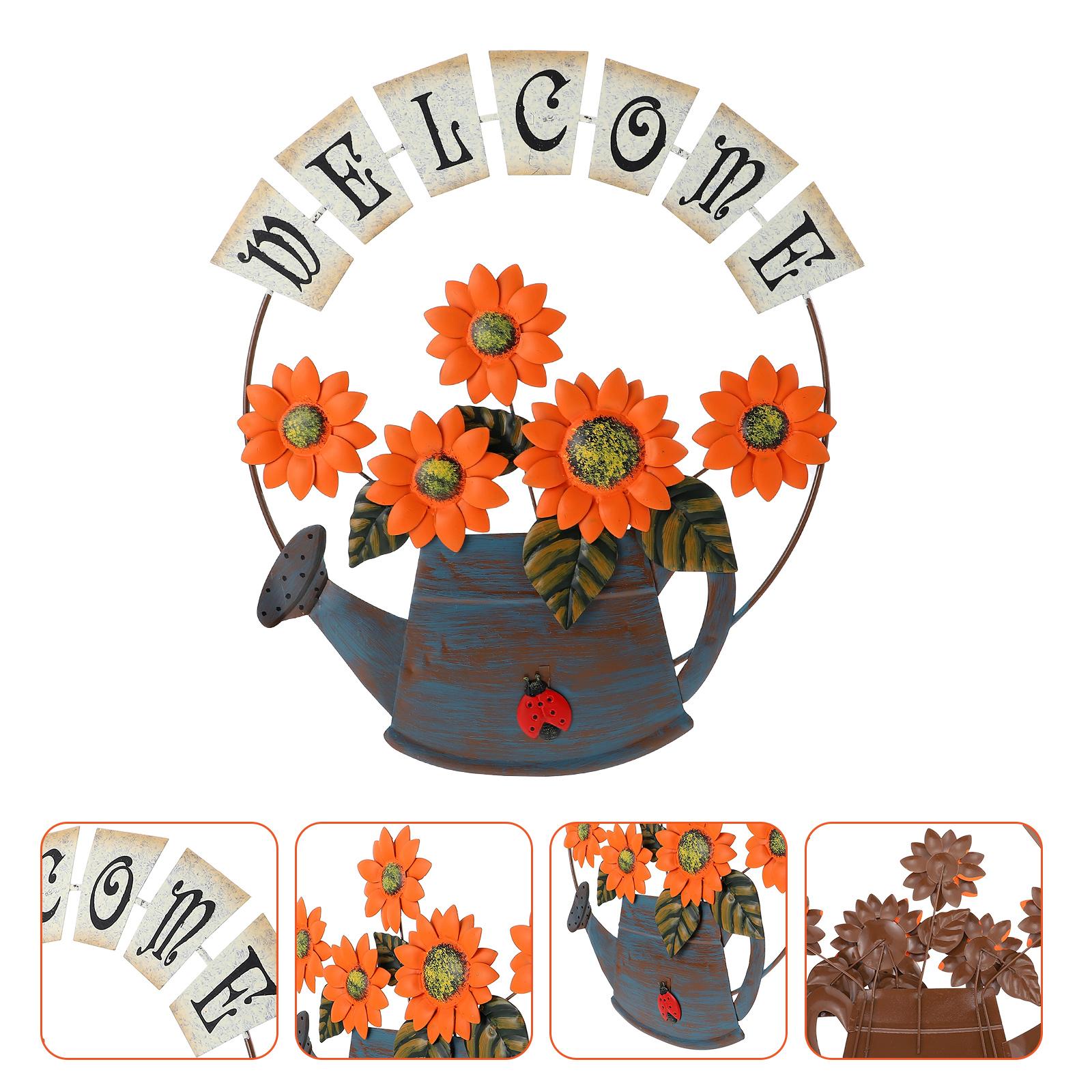 

Plant Pendant Iron Hanging Decor Wreath Sunflower Welcome Wall Yellow Scene Office оранжевый