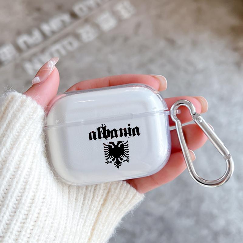 Soft Case for Apple Airpods 2 1 Earphone Cases With Hook Albania Albanians Flag For Airpod Pro 3 Pro2 Clear Protective Covers