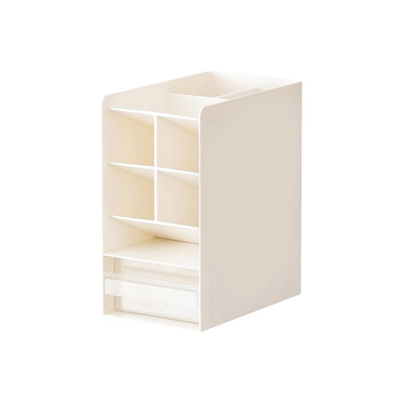 Inclined Pen Holder, Desktop Storage Artifact, Office, Student Desk, Three-in-one Grid Design, Stationery Storage Box