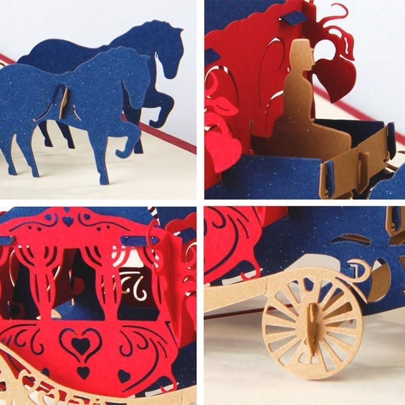 

3D Pop Up Handmade Пара Благодарит За Брачные Дни Рождения Поздравительная Открытка Киригами Подарок Other синий