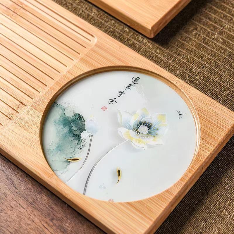 Teeset Teeteller Teller rechteckig mini klein trockene Blase schlicht Zuhause Tablett Teetisch