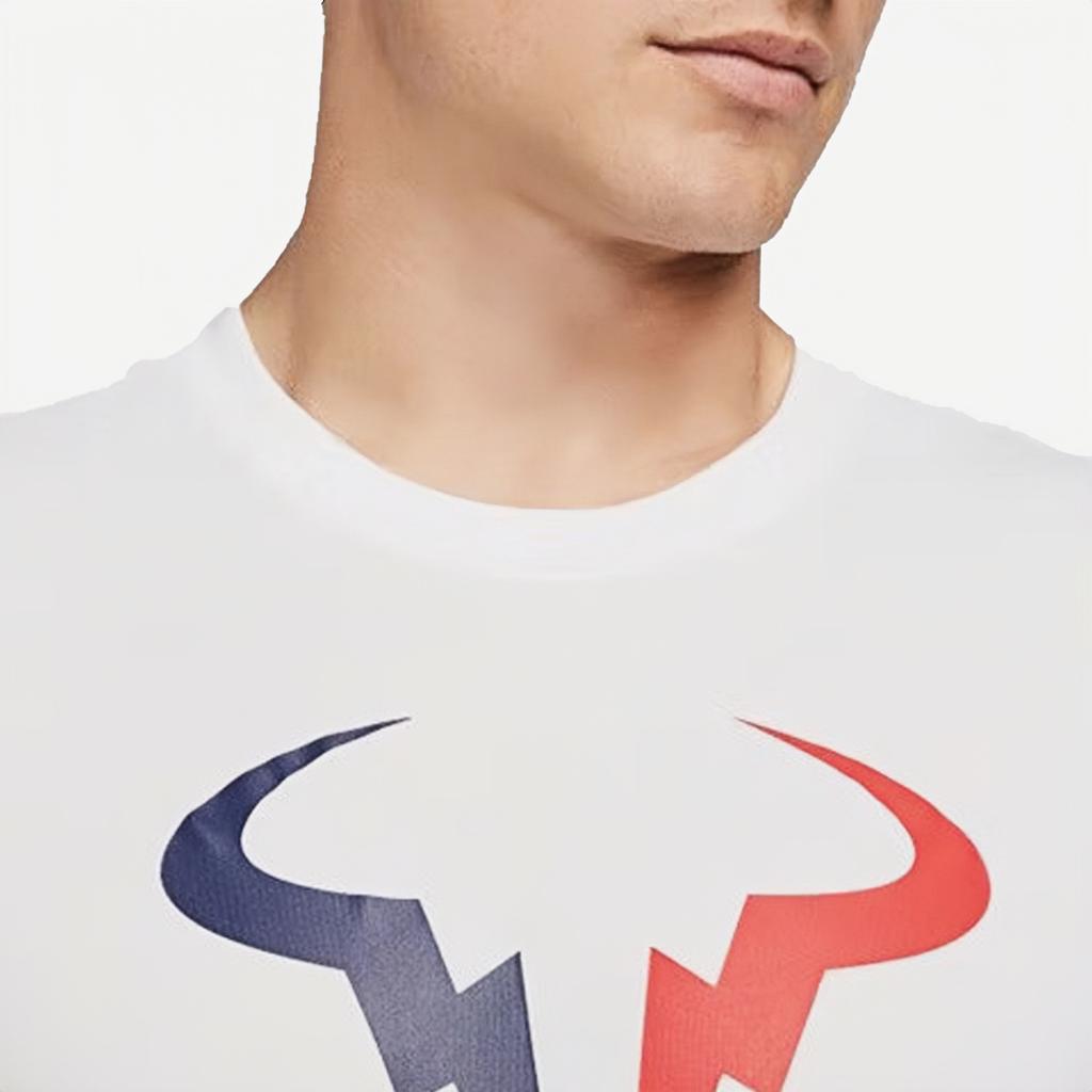 Nike Wimbledon Rafa Fan Logo Geometric Pattern Tennis Round Neck Short Sleeve T-Shirt Men Tops White DJ2583-100