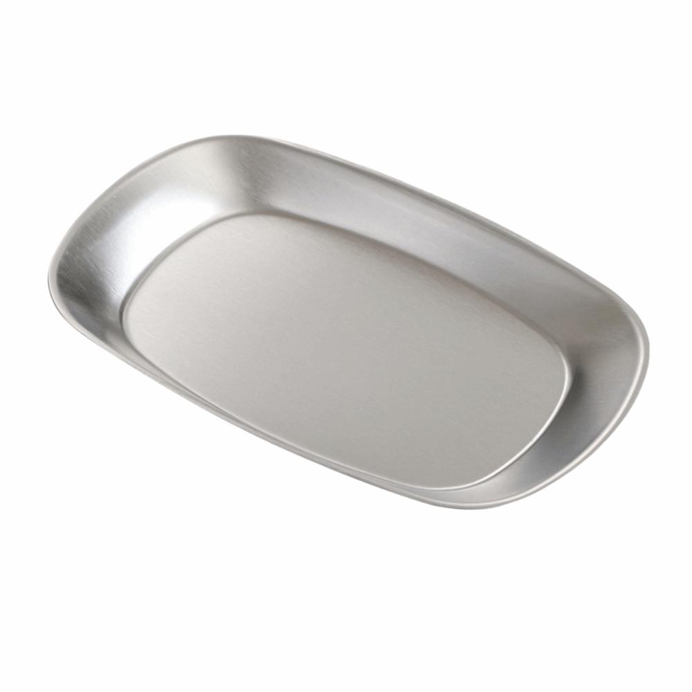 Smooth Edge Dessert Salad Plate Portable Food Serving Tray Picnic Dinner Plate  Outdoor Picnic 19cm серебряный
