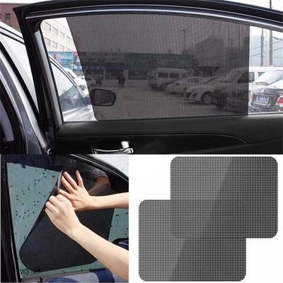 2 pegatinas para parasol de ventana de coche de 38 x 42 cm, de PVC, de malla negra, anti-UV, para vidrio de vehículo.