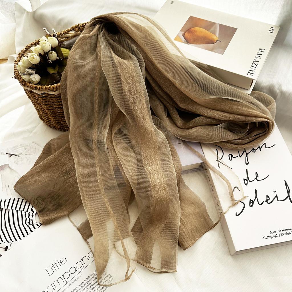 Spring And Summer 100% Silk Breathable Scarf Shawl Elegant Long Scarves Shawls Spring Fall  Accessories Head Scarf