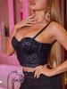 Rose Beauty A Faux Pearl Beaded Bustier Corset Cami Top