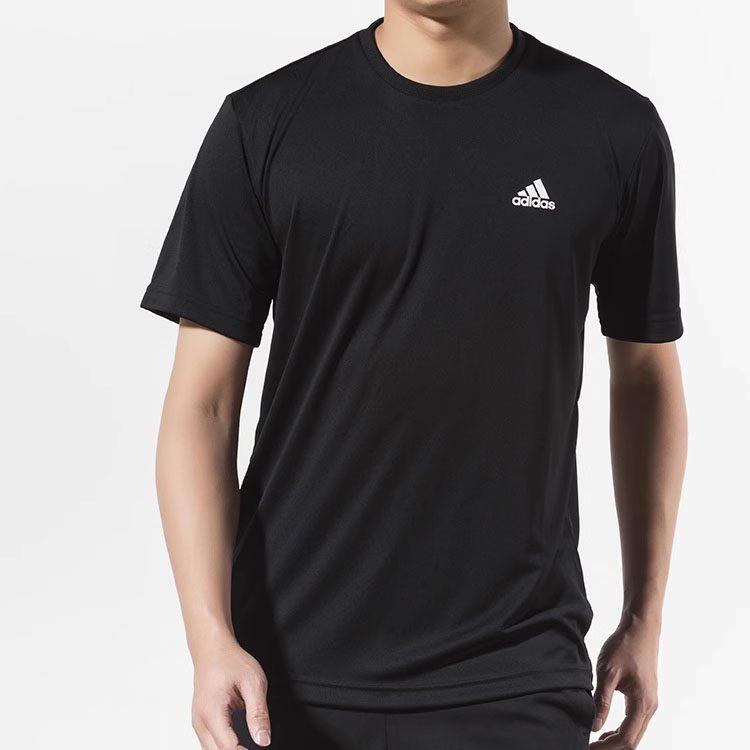 adidas T Shirts Men's Black Crew Neck Moderate Straight Fit AZ4076