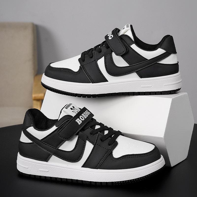 Babu Bean Classmate Boys Sneakers Spring and Autumn New Leather Surface Waterproof Single Shoes Children's Shoes Medium and Older Children 2025