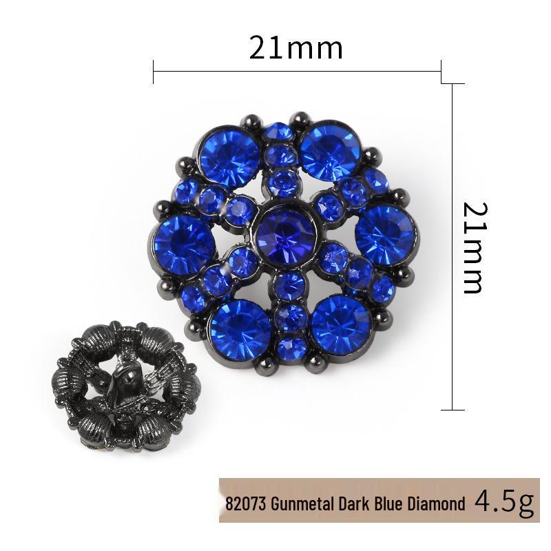 Luxury Rhinestone Metal Retro Buttons - Colorful Hollow Diamond Design with Alloy Base, Decorative Accessories