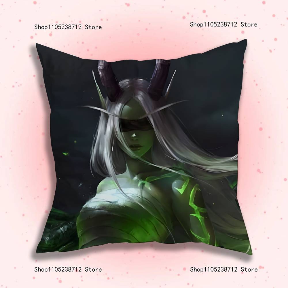 Worlds Of W-Warcrafts Game Pillow Case Plush Fabric Soft Pillowcase Double Sided Print Sofa Cushion Cover Throw