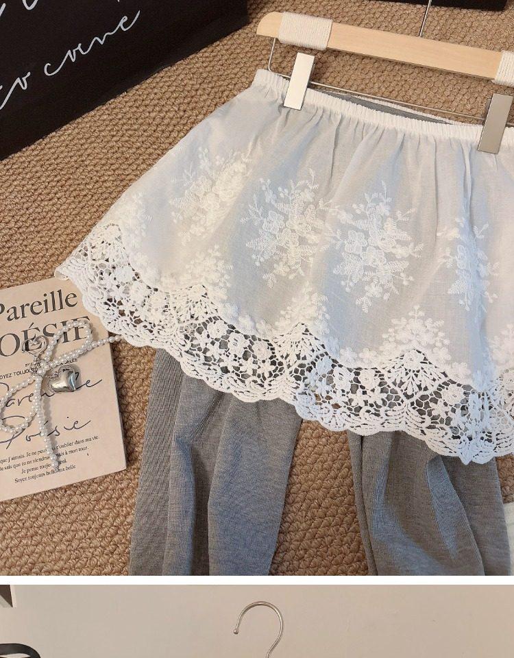 Korean High Waist Lace Mini Skirt - Women's Spring White Layered Design