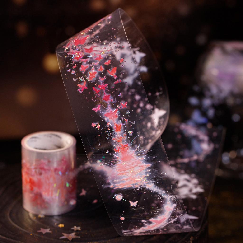 1 Roll Dreamy Butterfly Seashell Iridescent Washi Tape For Scrapbooking DIY Decoration Collage Material Phone Case Notebook
