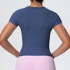 Maglietta da Running da Donna ad Asciugatura Rapida Controllo Pancia - Manica Corta, Sensazione di Nuvola, Top Casual Yoga Fitness.
