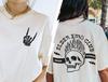 Unisex Elder Emo Club Graphic TShirt Vintage Flame Skull Rock Hand Oversize Black Tee YK Streetwear