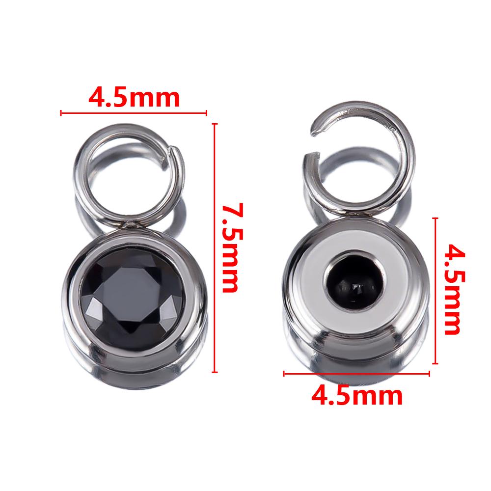 

10pcs Black Zircon Charms for Jewelry Making 4.5mm 5.5mm 7mm Stainless Steel Pendants with Open Jump Ring Necklace DIY Wholesale 10pcs(5pairs)