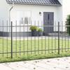 Garden Fence Panel 2 Pcs Gray 3.4 X 0.8 M Powder Coated Steel