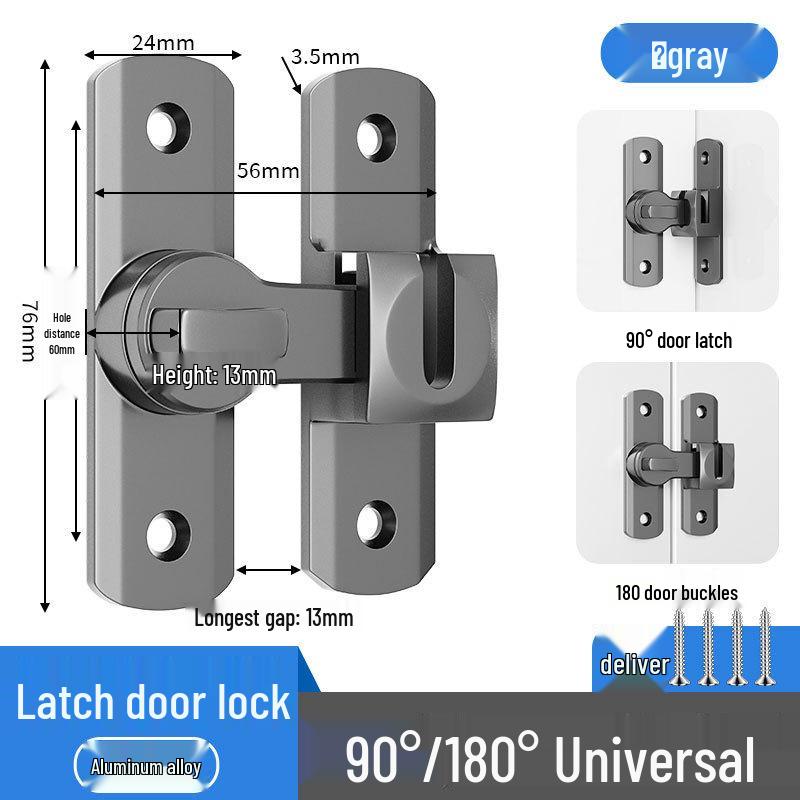 No-Drill Surface-Mounted Anti-Theft Sliding Door Latch for Bathrooms and Hotel Rooms