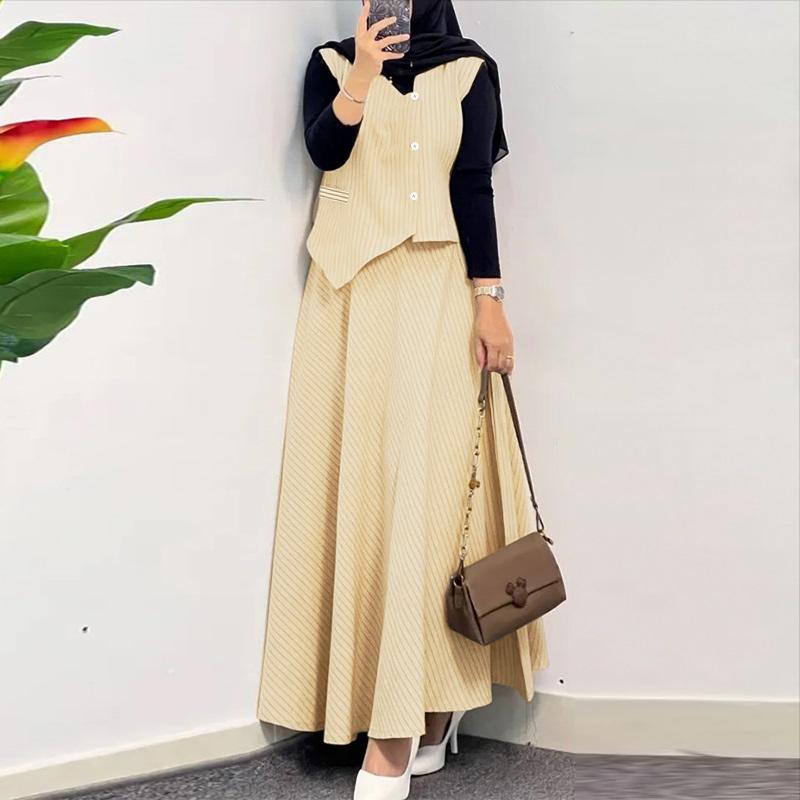 ZANZEA Damskie topy bez rękawów i długie spódnice Casualowe dwuczęściowe zestawy