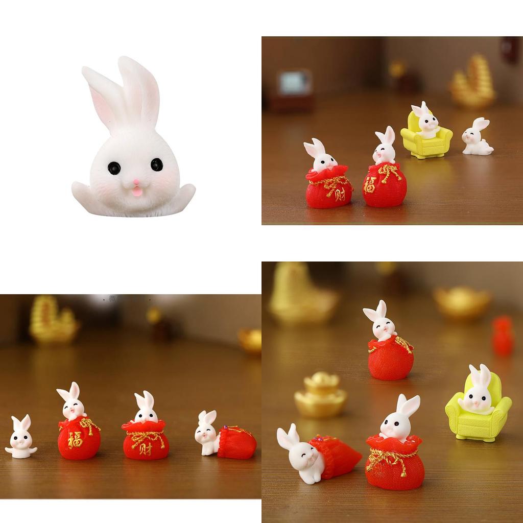 Adorable Miniature Rabbit Ornament Resin Cute Carrot Rabbit House Garden Decor