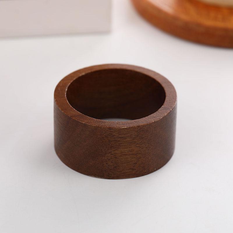 Stylish Solid Color Wooden Napkin Rings for Versatile Table Settings