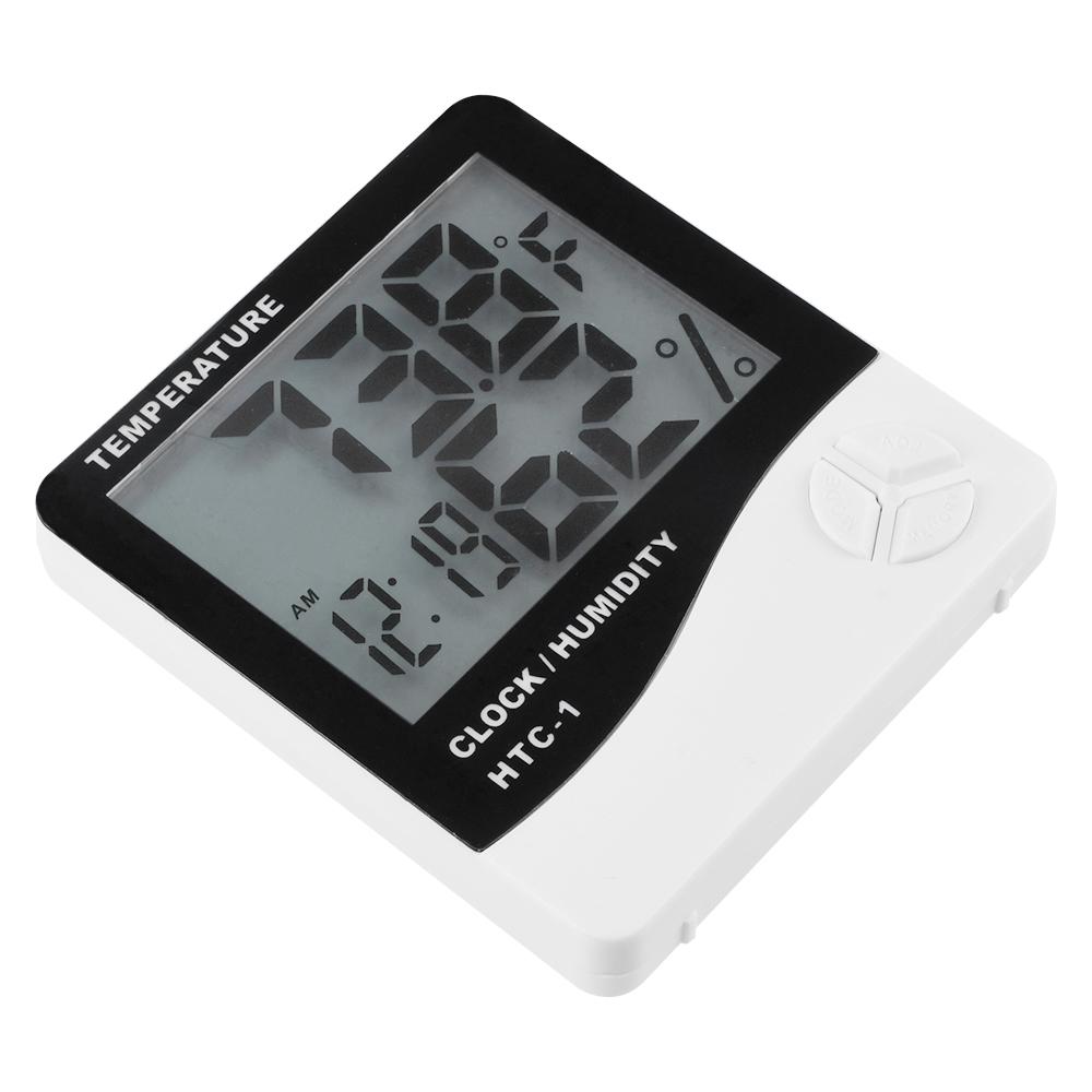 1PC HTC-1 LCD Elektronisches digitales Temperatur-Feuchtigkeitsmessgerät Home Thermometer Hygrometer Indoor Outdoor Wetterstation Uhr