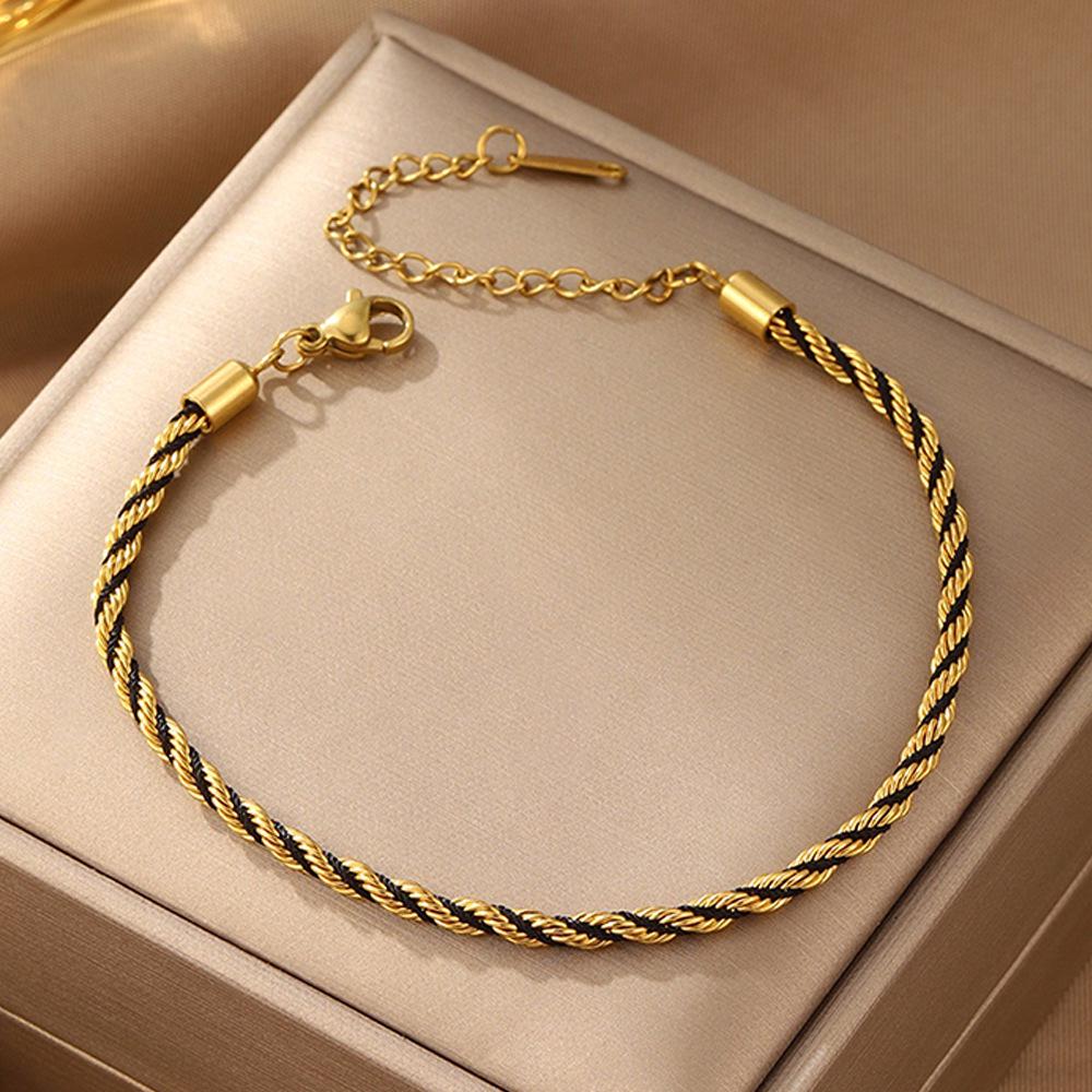 Korean Fashion Titanium Steel Diamond Inlaid Women's Luxury Bracelet