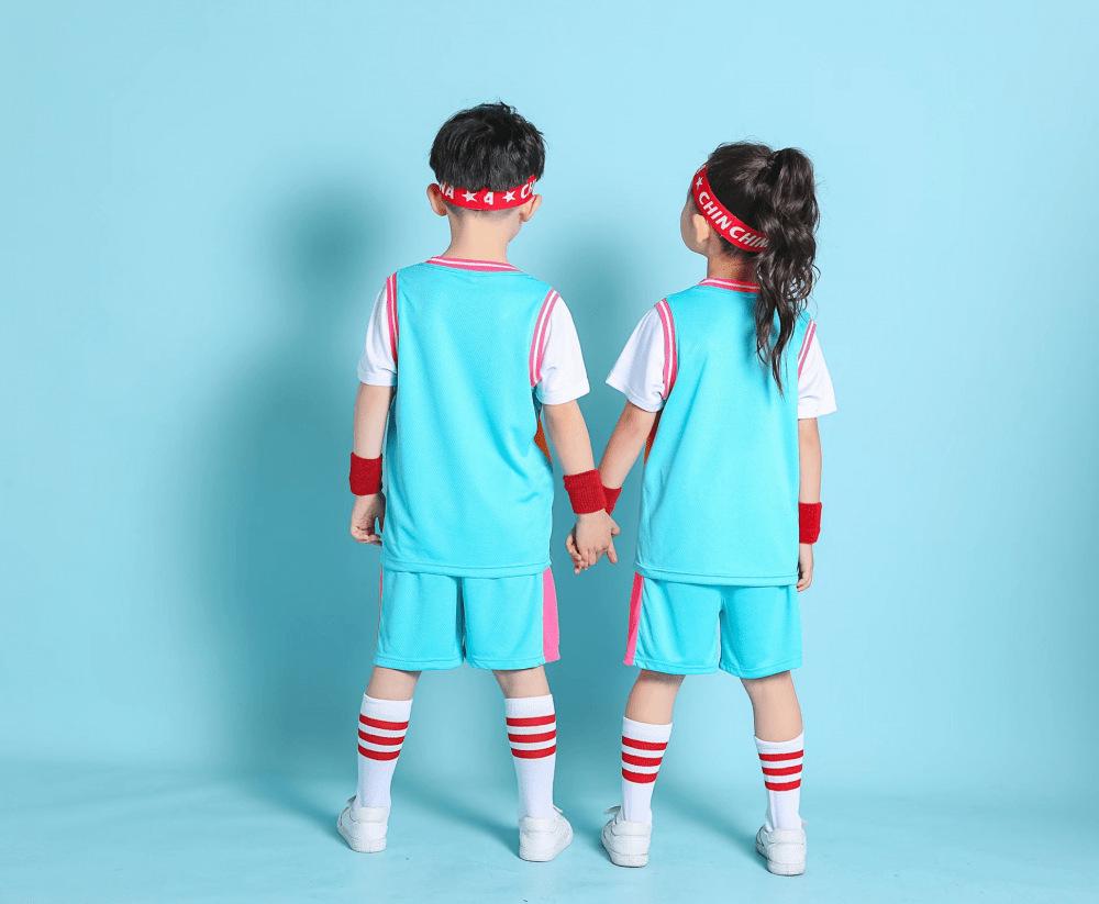 Two-in-One Children’s Basketball Jersey and Shorts Set for Kindergarten and School Training