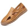 Sandals men's summer new bag head outer wear holes beach shoes hollow men's leather sandals