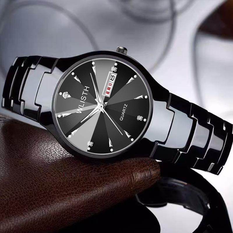 Wolis Waterproof Luminous Calendar Quartz Watch for Men & Women - Steel Band Business Couple Wristwatch