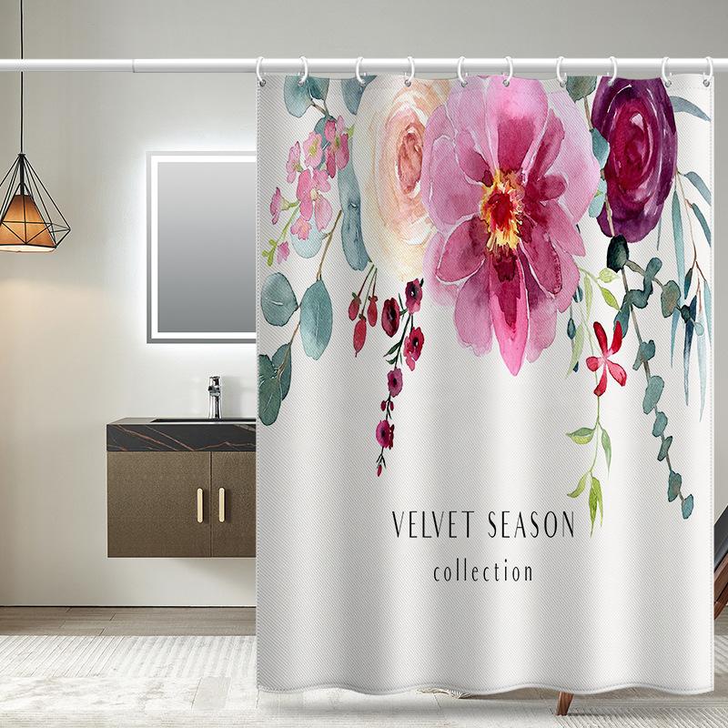 Bad Fortykket Vanntett Gardin Muggsikker dusjforheng Dusj Skillevegger Gardin Dusjgardin Baderomsgardin Fri perforering