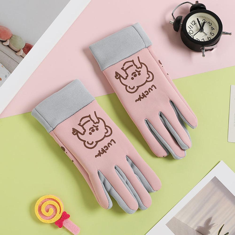 Fleece Lined Kids Mittens Cartoon Full Finger Gloves Outdoor Sports Gloves  for Kids Christmas Gift