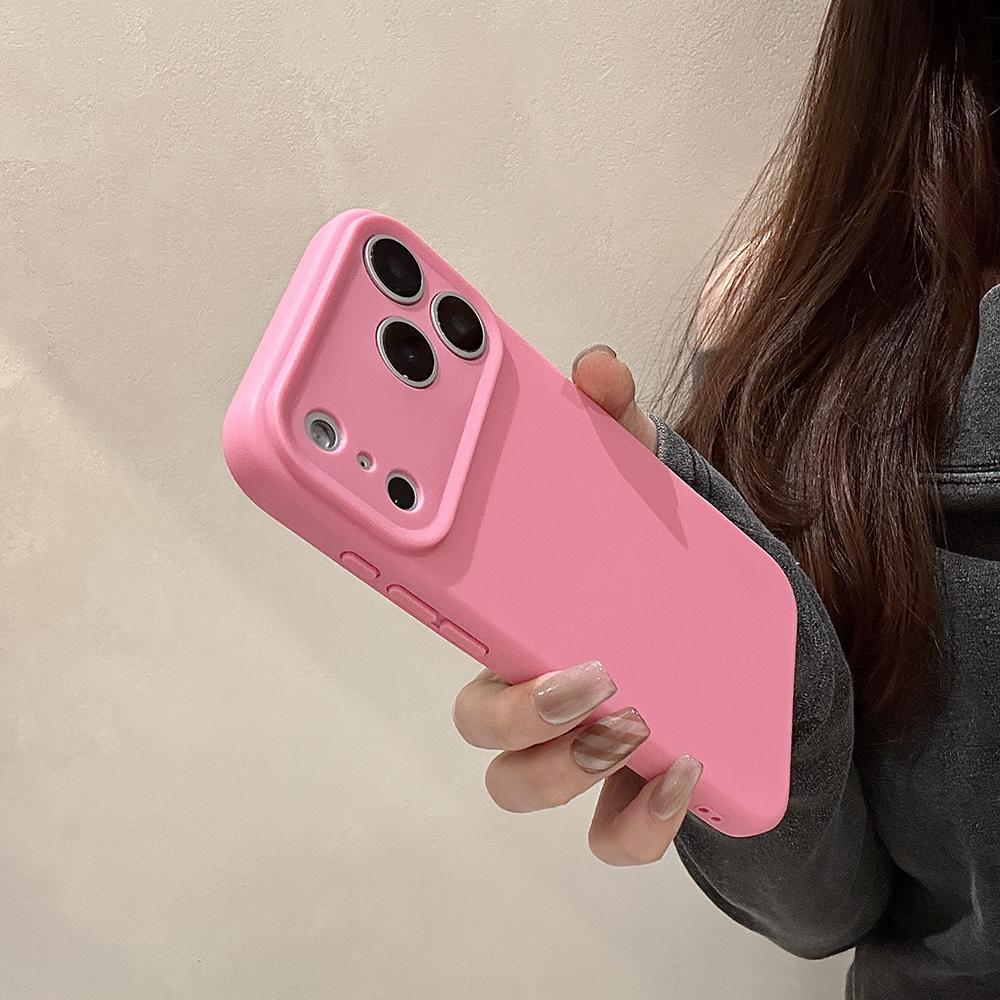 

Silicone Shockproof Phone Case for Iphone 17 Air 16 Pro Max 15 Plus 14 Pro 13 12 11 Camera Lens Protective Minimalist Fully-Covered Frosted Cover iphone 11 Pro Max троянди рожеві кольору