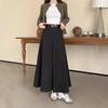 Autumn & Winter High-Waisted A-Line Wool Skirt with Ruffles & Full Swing