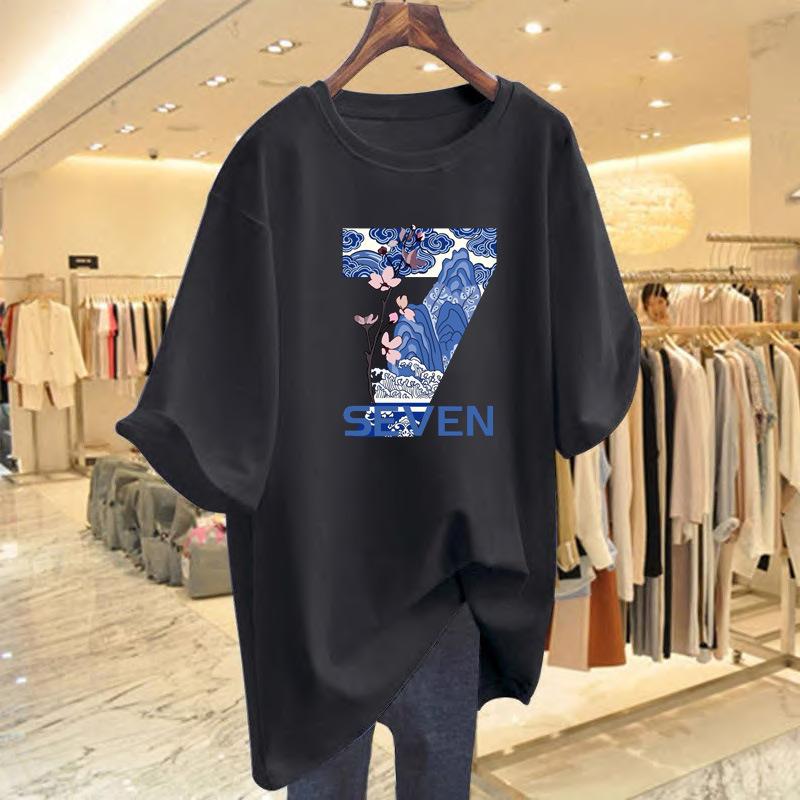 

pure cotton white inner short-sleeved t-shirt summer women s top 2025 new loose t-shirt trendy shirt XXXL