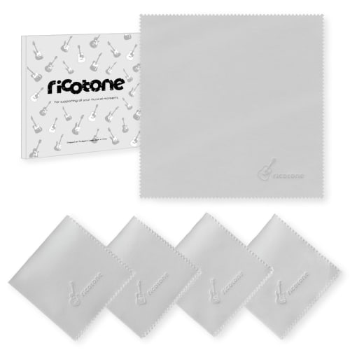 

ricotone 5-Pack Musical Instrument Cloths, String Instrument Cleaning Cloths, 20x20cm, Gray, for Bass, Guitar, Stringed Instruments, LCD Screens, Glas